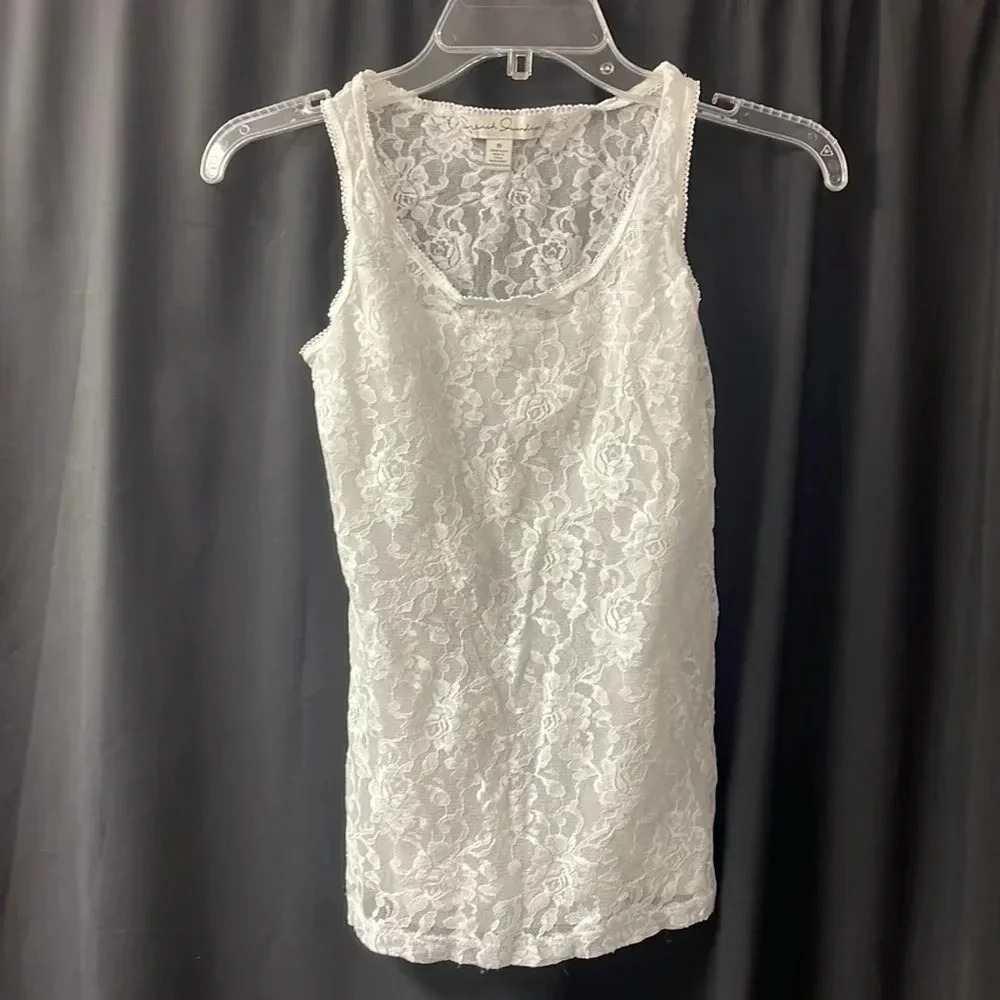 White Lace French Laundry Tank Top S‎